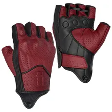 Harssidanzar Herren Motorradhandschuhe Leder Perforiert Motorradfahren Fahrhandschuhe CM044EU, Rot-schwarz, Größe XL