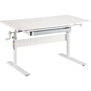 toboli Kinderschreibtisch verstellbar 100 x 60 cm, mitwachsender Schreibtisch für Kinder neigungs-/höhenverstellbar mit Schublade