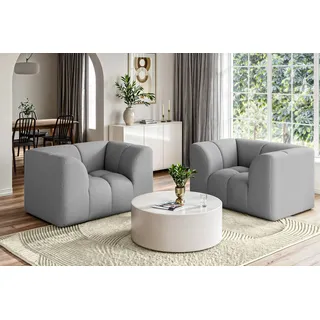 Sessel HOME AFFAIRE "TUURE Verlässliche Qualität, moderne Steppung, Breite 134cm", grau, B:134cm H:81cm T:94cm, 100% Polyester, Sessel, Sessel, Bubble Optik, hoher Sitzkomfort, Wellenunterfederung