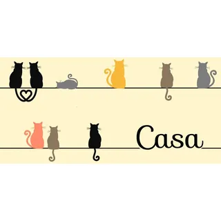 Gift Company Fußmatte Haus Miao Miao, Kokosnuss, Bunt, 75 x 2 x 45 cm