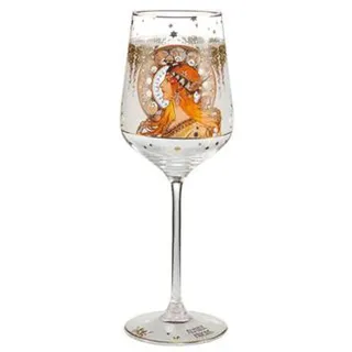 Goebel Weinglas Artis Orbis Sternzeichen von Alphonse Mucha aus Glas, Größe: 8.5x8.5x25 cm, 66-926-64-1, Bunt