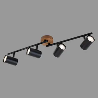 Briloner Deckenlampe 4x GU10 schwarz Holz