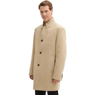 TOM TAILOR Herren 1042474 Wollmantel mit Knopfleiste, 32526-Big Beige Herringbone Optic, XXL