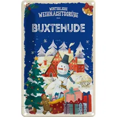 Blechschild 20x30 cm - Weihnachtsgrüße BUXTEHUDE