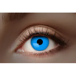 Eyecatcher 84027541-059 - Farbige UV-Kontaktlinsen, 1 Paar, für 12 Monate, Blau leuchtend, Karneval, Fasching, Halloween