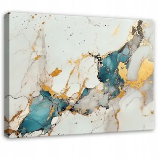 WallArena Leinwandbild Abstrakt Marmor Grau Gold Modern Wohnzimmer 120x80
