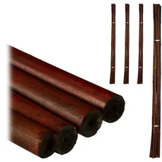 Relaxdays Pflanzstäbe Bambus 25er Set, 120 cm, Rankhilfe für Pflanzen, 10-12 mm Ø, Garten & Deko, Bambusstangen, braun