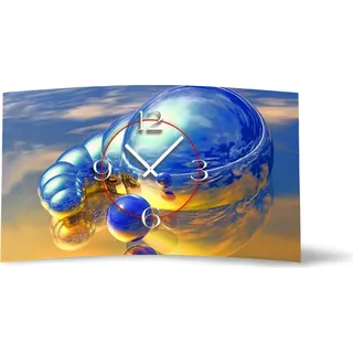 Digital Designer Art Kugeln blau Designer Wanduhr modernes Wanduhren Design leise kein ticken DIXTIME 3D-0370 - Blau