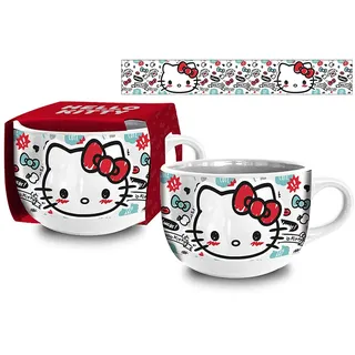 Coriex Jumbo-Frühstückstasse, 600 ml, in Geschenkbox von Hello Kitty