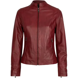 Lederjacke BUGATTI "BULady-122", Damen, Gr. 46, rot, Obermaterial: 100% Lammleder LEL. Futter: 100% Polyester PES., Rundhals, Jacken Lederjacke, aus hochwertigem Leder