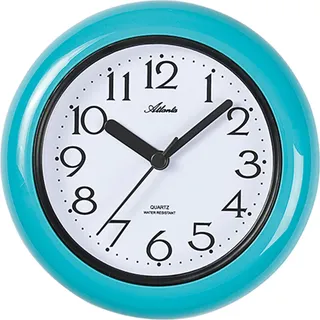 Atlanta 454/6 Wanduhr Tischuhr Baduhr Badezimmeruhr Quarz analog türkis - Türkis, Hellblau