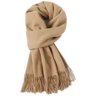 Aniyan Damen Schal mit Fransen 200x68cm – Weicher Pashmina Tücher im Kaschmir-Look, Warm und Elegant, Winterschal für Alltag, Büro & Reisen (Camel)
