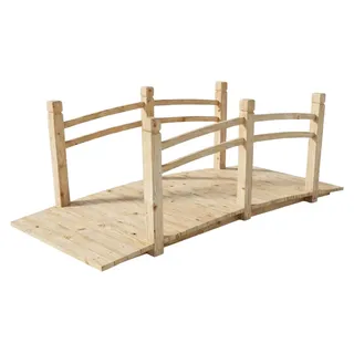 Gartenbrücke aus Holz - Bogenform, wetterfestes Tannenholz