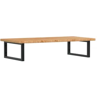 vidaXL Waschtischplatte mit Halterung Stahl und Massivholz Eiche - Braun