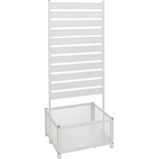 MCW Aluminium Beet mit Rankgitter P97 110x60x75cm Weiß