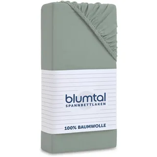 Blumtal Spannbettlaken Baumwolle-Jersey 160 x 200 cm Grün
