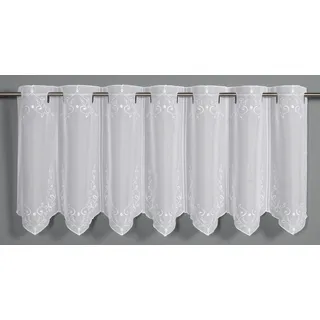 GARDINIA Sehlbach Bistrogardine Stickerei Ornamente, Weiß, 135 x 45 cm Bistrogardine, Elegante Stickerei, Zeitlose Schönheit, Einfache Dekoration, Öko-Tex Zertifiziert