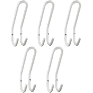 SOTECH 5 Stück Garderobenhaken FARA 192 x 51 mm Stahl Weiß | Kleiderhaken Wandgarderobe Jackenhaken Aufhänger