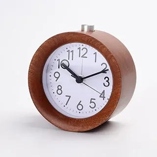 DUOBAGMA Wecker Analog ohne Ticken,Wecker Holz mit Snooze,Retro Tischuhr mit Nachtlicht für Schlafzimmer, Nacht Kinder und Büro