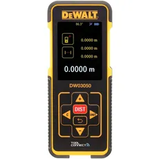 Dewalt Laser-Distanzmesser DW03050 (Reichweite 0,1-100 m, zur Längen-, Flächen- und Volumenmessung, in Meter und Inch, mit Speicherfunktion für 5 Messungen, inkl. 3 AAA-Batterien)