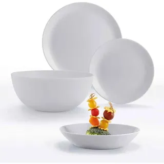 Tafelservice Diwali Granit 19-teilig LUMINARC Hartglasgeschirr Geschirrset Tafelset Essservice Geschirr - Grau