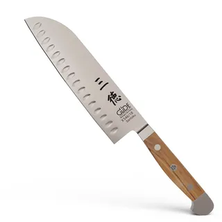 Güde Solingen - Santoku mit Kulle geschmiedet, 18 cm, Olivenholz, ALPHA OLIVE, Doppelkropf, Handmade Germany