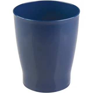 mDesign Abfalleimer aus Kunststoff, schmal, rund, klein, 3,5 l, für Badezimmer, Schlafzimmer, Küche, Heimbüro und Kinderzimmer, Marineblau