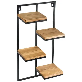Wandregal , Schwarz , Holz, Metall , 38.5x20x79.5 cm , Handmade in Europe , hängend , Wohnzimmer, Regale, Wandregale