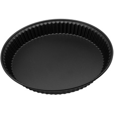 Zenker 3987 Quicheform 28 cm aus der Serie Pure, Tarte- und Obstkuchenform, Tortenbodenform (Farbe: schwarz), Menge: 1 Stück