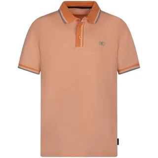 TOM TAILOR Herren Basic Piqué Poloshirt, white orange twotone, M