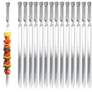 ZMC Kebab Spieße Edelstahl 55cm – 2cm breit Grillspieße Fleischspieß rostfrei