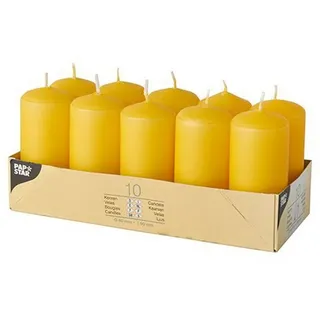 Papstar Stumpenkerze 9 cm gelb 10 St.
