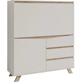 byLIVING "VALENTIN", 1 Stk. tlg. kaschmir, / Artisan Eiche (Eiche-Optik), Klapptür, Stauraum, B: 120 cm,