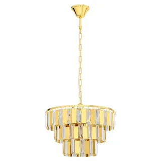 EGLO Erseka, Flexible Halterung, Messing, Transparent, Messing, Transparent, Stahl, Kristall, Rund - Gold, Transparent
