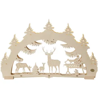 SAICO Original LED Schwibbogen »3D-Lichterbogen, Waldlichtung« LED-Beleuchtung, warmweiß, Timerfunktion am Trafo, BxHxT: 52x32x4,5 cm