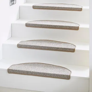 Andiamo Stufenmatte »Saragossa, Made in Netherlands« halbrund 6,5 mm Höhe meliert, selbstklebend, strapazierfähig, 15 Stück in einem Set, beige