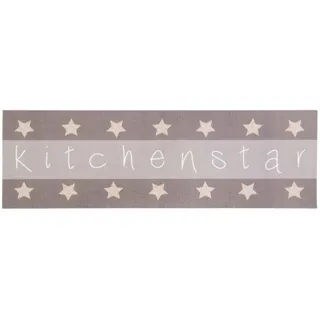 Primaflor Primaflor-Ideen in Textil Küchenläufer »KITCHEN STAR, Made in Belgium« rechteckig, 5 mm Höhe, mit Schriftzug & Motiv Sterne, rutschhemmend, waschbar, Küche