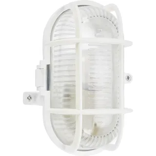 Kellerleuchte Oval 17 cm x 12 cm x 10,5 cm E27 max. 60 W Weiß