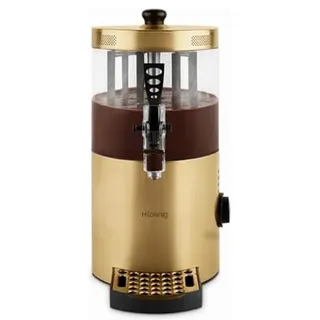 h.koenig Spender für heiße Schokolade SHK804, Edelstahl, 1200 W, abnehmbarer Behälter mit 3 l, Thermotast, verstellbar, Warmhaltefunktion, Tropfschutz, spülmaschinengeeignet