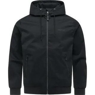 Outdoorjacke RAGWEAR "Outdoorjacke Stewie Twill YOUMODO", Herren, Gr. M, schwarz, Obermaterial: 100% Polyester PES.  Obermaterial: Futter: 100% Polyester PES., gerade hüftbedeckend, hoch geschlossener Ausschnitt, Ärmel ohne Ärmelschlitz Rippstrickbündchen, Jacken Outdoorjacke, stylische Herren Übergangsjacke mit großer Kapuze