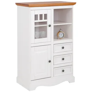 OTTO home Highboard Melissa 80 x 45 x 120 cm Gelb/Weiß