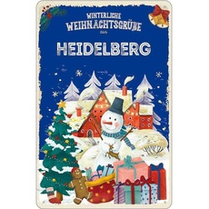Blechschild 18x12 cm - Weihnachtsgrüße HEIDELBERG