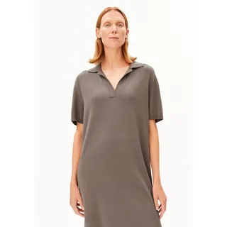 FEINSTRICK-POLOKLEID |  Bio-Baumwoll-Mix - braun (XS)