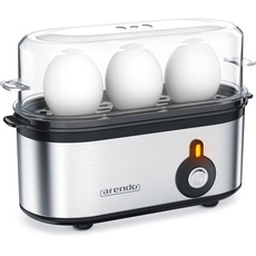 Arendo - Edelstahl Eierkocher Threecook - Egg Cooker - EIN AUS-Schalter - Wählbarer Härtegrad - 210 W - 1-3 Eier - GS - BPA-frei