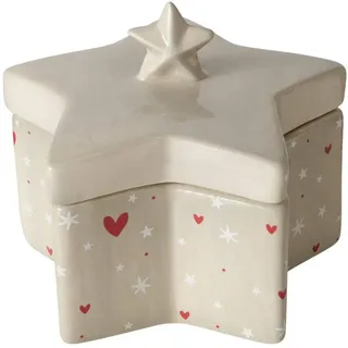 Boltze Home Schmuckschatulle aus Keramik ANELLA in Sternform, Farbe:beige