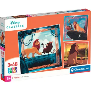 Clementoni® Puzzle »König der Löwen, 3 x 48 T Supercolor« Made in Europe, bunt