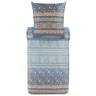 BASSETTI Bettwäsche + 1 Kissenhülle aus 100% Baumwollsatin in der Farbe Perlgrau G1, Maße: 155x220 + 1 K 80x80 cm - 9325841