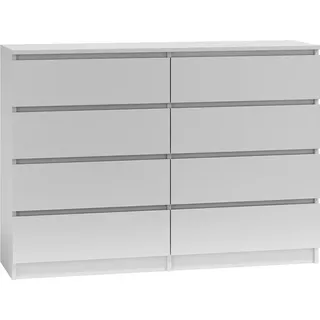Roe Furniture | Kommode - 8 Schubladen - 140 cm - Weiß Matt - Minimalistisches Design - Hochwertige Verarbeitung - Sideboard - Weiß