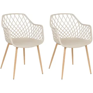 Beliani Esszimmerstuhl Kunststoff beige 2er Set