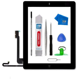 MMOBIEL Digitizer kompatibel mit iPad 4 (Schwarz) 9.7 Inch 2012 Touchscreen Front Display Ersatz inkl Werkzeug